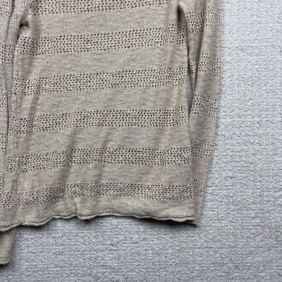 Roxy Hoodie Sweater Women M Cream V-neck Crochet Knit Boho Beach Surf Y2K - Picture 15 of 15